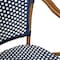 Flash Furniture Bordeaux French Bistro Stacking Chair w/Arms, Navy and White PE Rattan and Bamboo Print Alum Frame SDA-ADS642142-NVYWH-NAT-GG - alternate 7